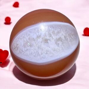 Carnelian Agate Crystal Marble Sphere‎ (#21)